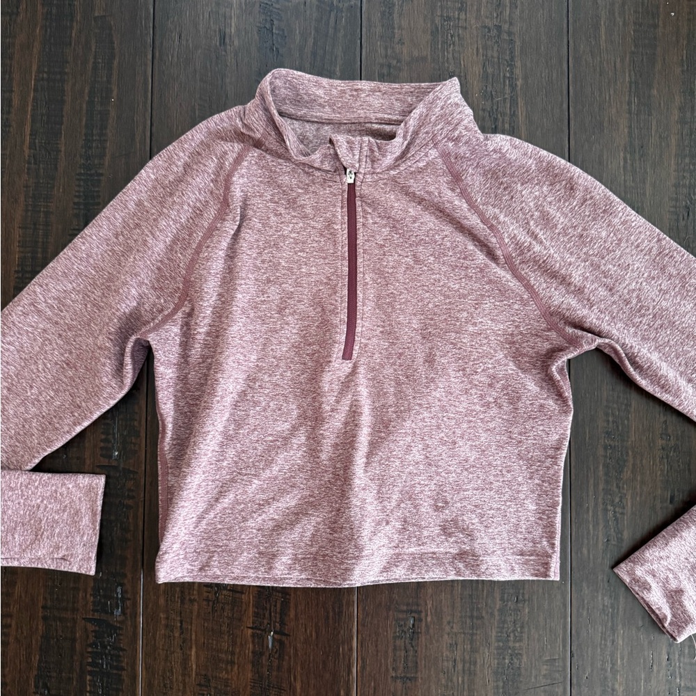 Paragon Fitwear Heathered Maroon Cropped Quarter Zip